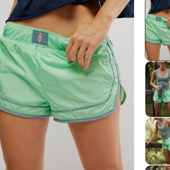 Free People Size LARGE  Green Shorts NEW! - Picture 3 of 4